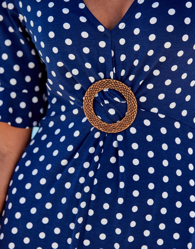 Sosandar - Spot Print Hoop Detail Dress