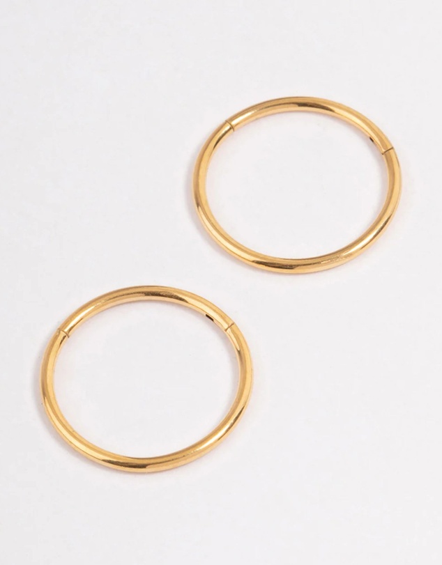 Lovisa - Gold Plated Surgical Steel Fine Sleeper Earrings 10mm