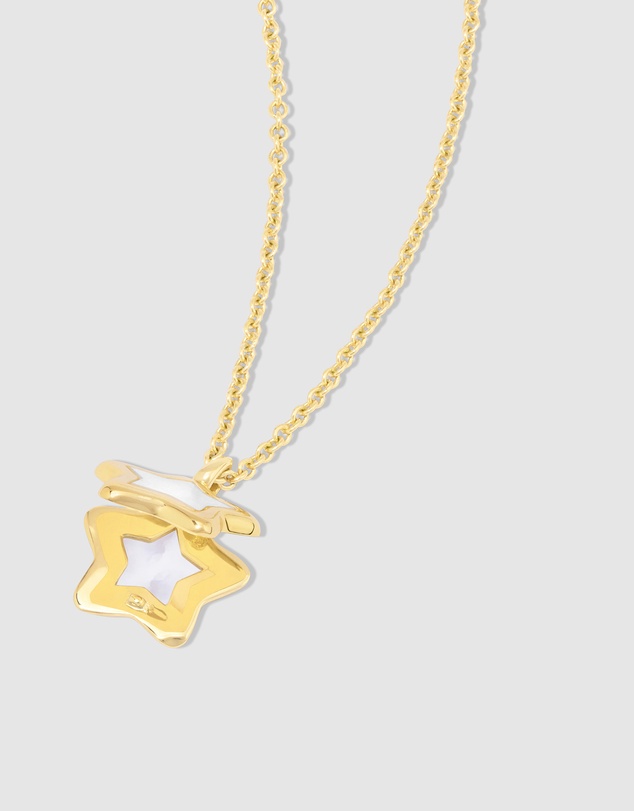 Wanderlust + Co - Star Pearl & Gold Locket Necklace