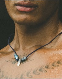 Haze & Glory - ICONIC EXCLUSIVE - Necklace Men Deep Blue Gemstone 925 Sterling Silver