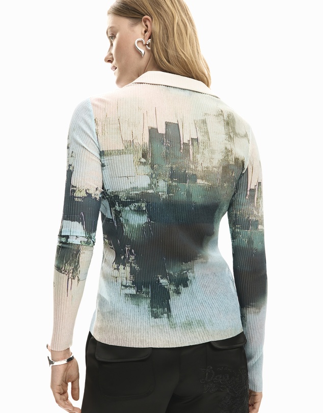 Desigual - Textured buttoned T-shirt