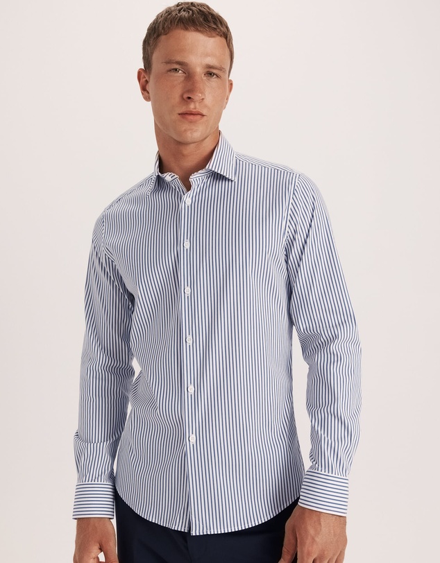 SABA - Calvin Long Sleeve Slim Stripe Shirt