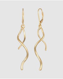Elli Jewelry - Earrings Ear Hanger Spiral Wave Twisted in 925 Sterling Silver Gold Plated