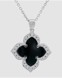 Georgini - GEORGINI MIDNIGHT VELVET BLACK AGATE FAIRWATER PENDANT SILVER