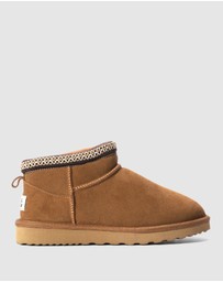 AusWooli Ugg Boots - Altona Sheepskin Wool Ankle Braid Boots
