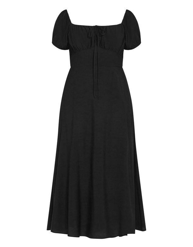City Chic - Plus size Abbigail Split Maxi Dress - black