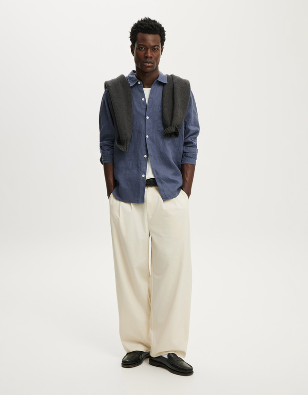 Cotton On - Relaxed Linen Long Sleeve Shirt
