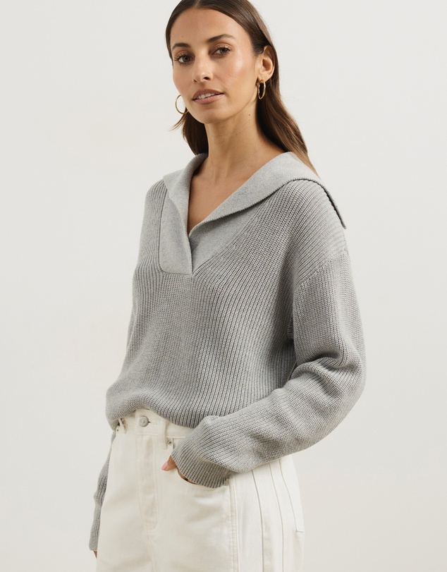 Atmos&Here - Natalie Oversized V-Neck Knit Jumper