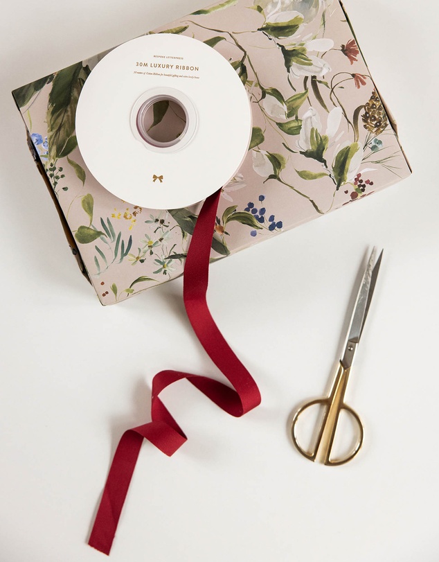 Bespoke Letterpress - Cotton Ribbon - Red - 30 Meters
