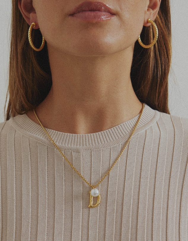 Zahar - Pearl Letter D Necklace