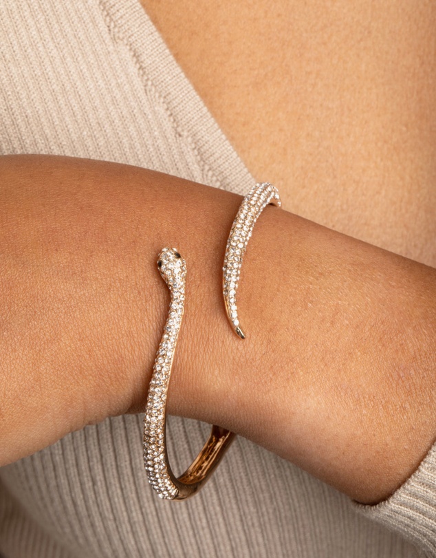 Lovisa - Gold Diamante Snake Hinge Bracelet