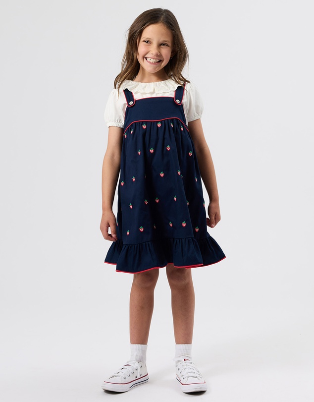 Goldie + Ace - Mini Strawberry Embroidered Dress - Babies-Kids