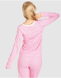 Sant And Abel - Women's Peony Jersey Knit Stripe Long PJ Set