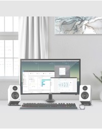 iWorld - Kanto S2 Angled Desktop Speaker Stands for Small Speakers - Pair, Black