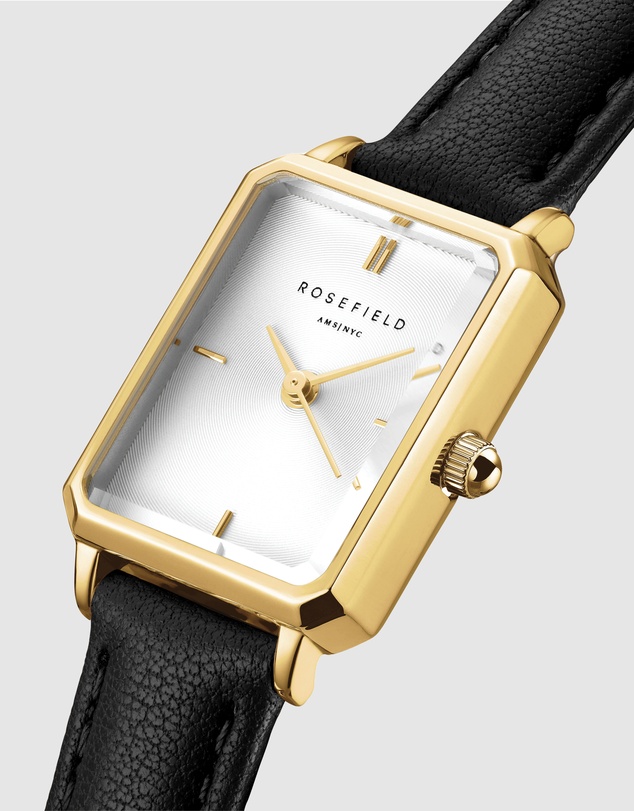 Rosefield - The Octagon XS Black Leather Watch