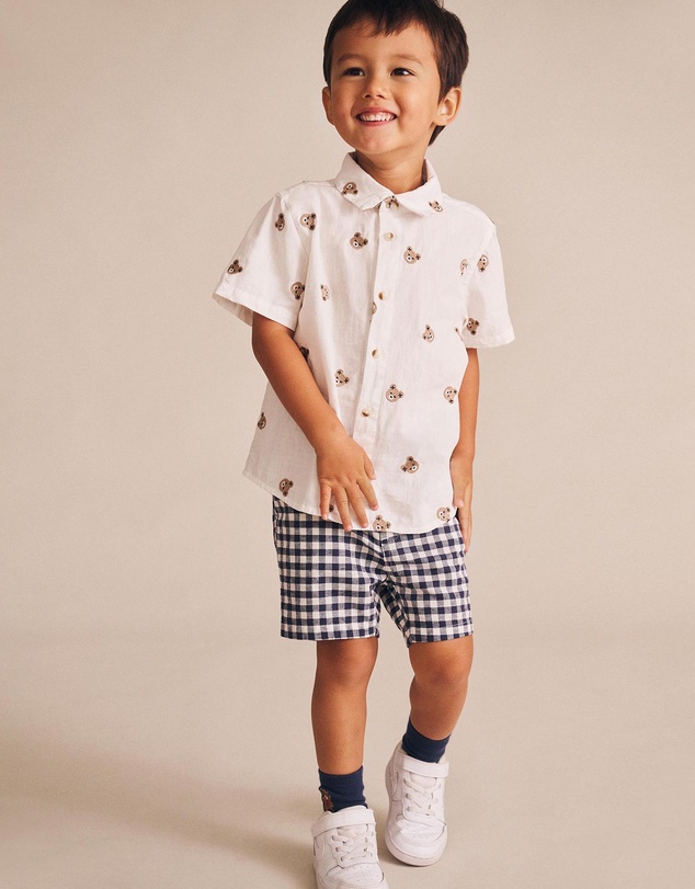 Huxbaby - Shortsleeve Huxbear Button Up Crisp - Babies