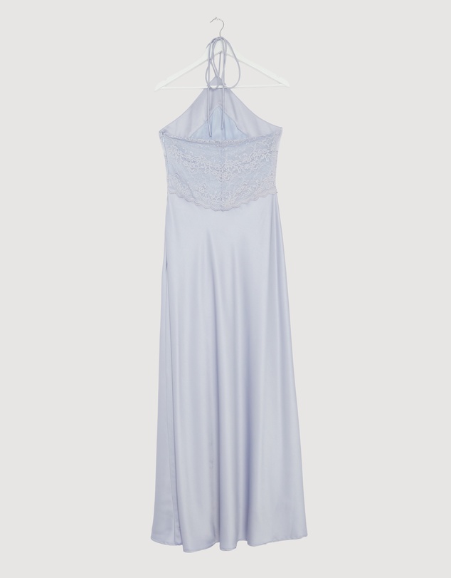 Revibe - Repaired CHANCERY Georgie Halter Neck Lace Panelled Maxi Dress - AU 12
