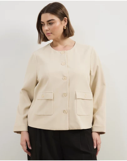 Atmos&Here Curvy - Sorelle Cropped Tailored Jacket