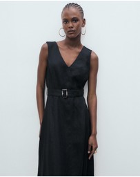 M.N.G - Laura Flared Linen Dress