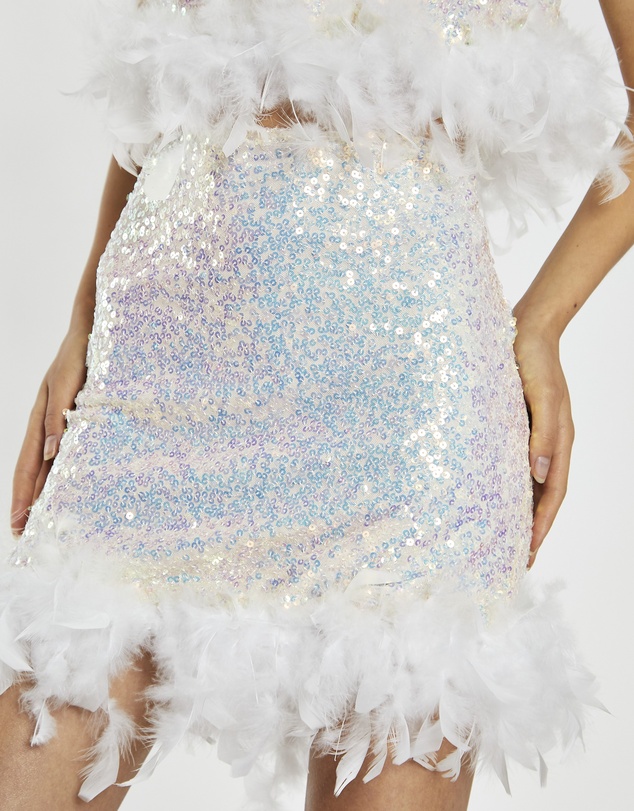 Glamorous - Feather trim mini skirt