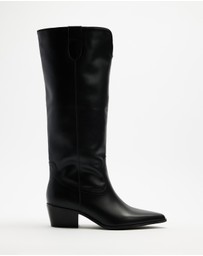 AERE - Rozalia Knee High Leather Cowboy Boots