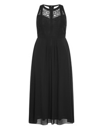 City Chic - Plus size Panelled Bodice Maxi Dress - black