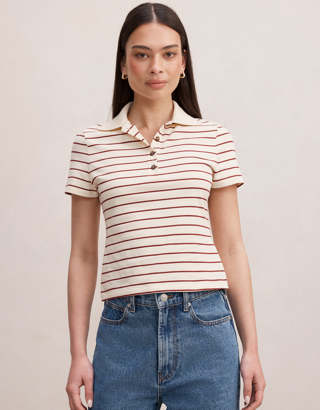 Forever New - Scottie Striped Polo Top