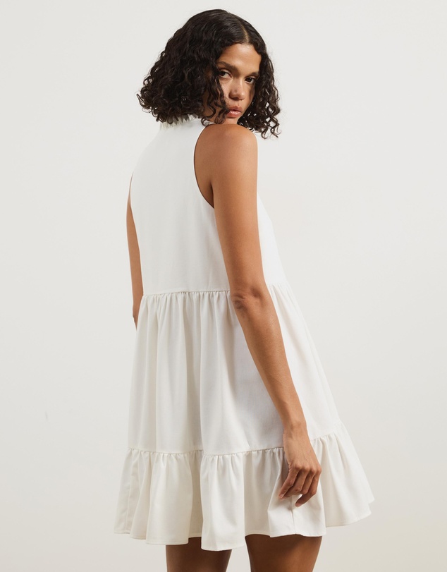 Atmos&Here - Aylah Tiered Linen Blend Mini Dress