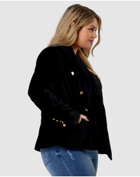 Pink Dusk by Curve Project - Take  A Vow Velvet Blazer