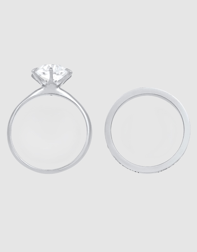 Elli Jewelry - Ring Set Crystal 925 Sterling Silver