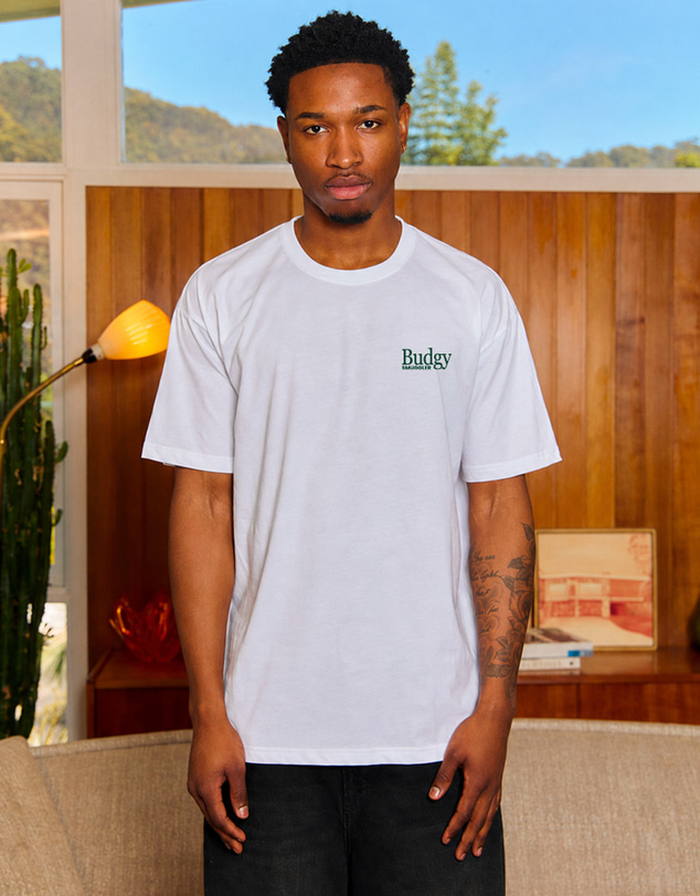 Budgy Smuggler - Lightweight White Tee with Sunday League