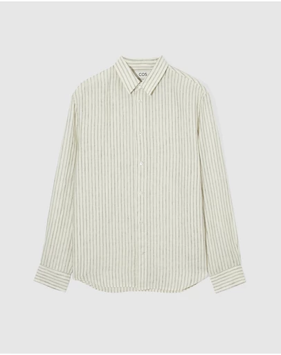 COS - Diver Linen LS Stripe Shirt
