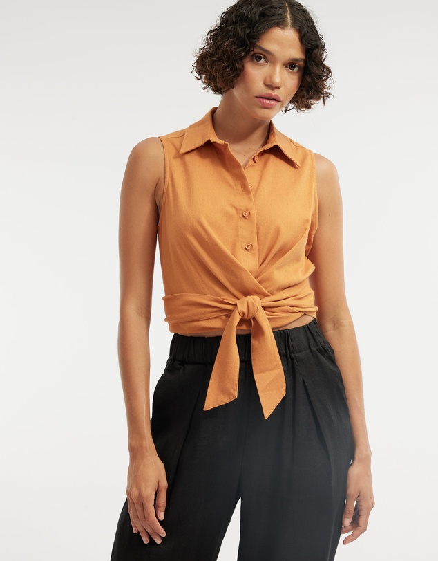 Amelius - Naomi Wrap Crop Shirt