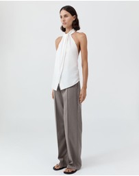 St. Agni - Oxford Halter Tie Back Top