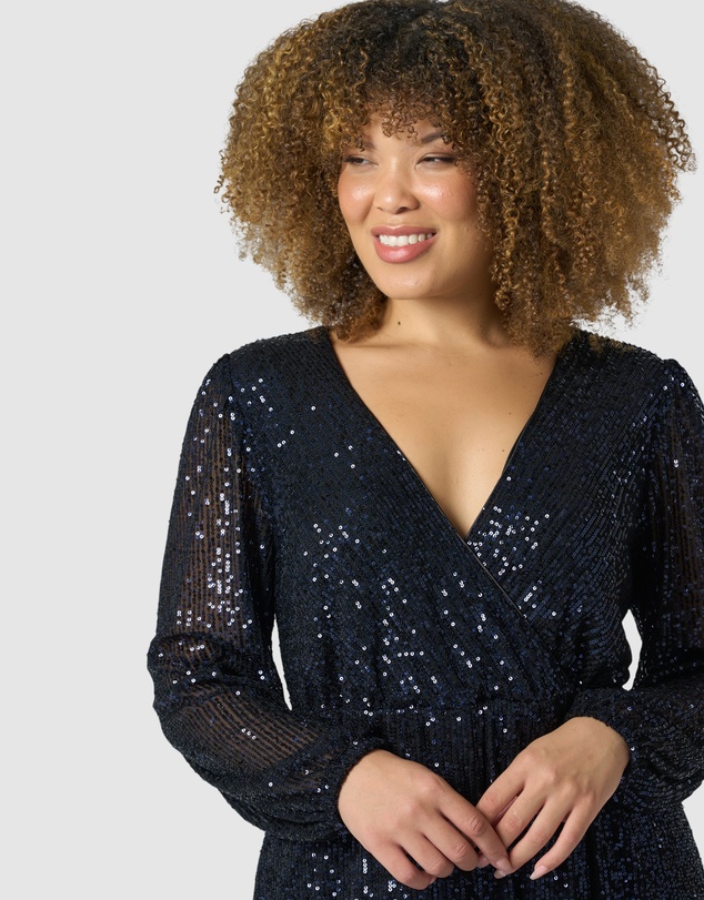 Pink Dusk by Curve Project - All I Want Sequin Maxi Dress