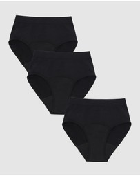 Love Luna - 3 Pack Women's Side Seamfree Period Full Brief