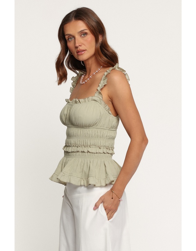 Petal & Pup - Lariah Gathered Bodice Top - Green