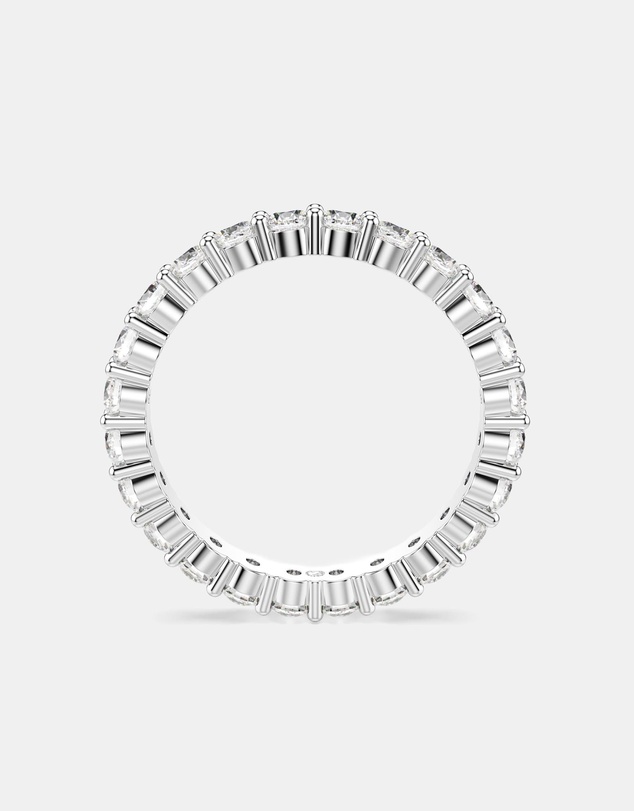 Swarovski - Matrix Vittore Ring, Round Cut, White, Silver-Tone Finish