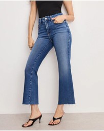 Good American - Soft Tech Good Legs Cropped Mini Boot Jeans