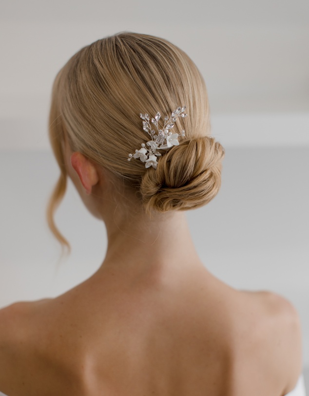The White Collection - Lana - Crystal Silver Pearl Bridal Hair Pins