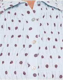 Petal & Pup - Hollis Smocked Shirt - Blue Polka Dot
