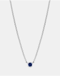 Dower & Hall - Women's Blue Sapphire Round Dewdrop Pendant In Sterling Silver