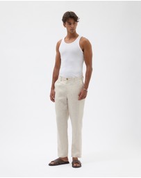 AERE - Slim Leg Tailored Linen Pants