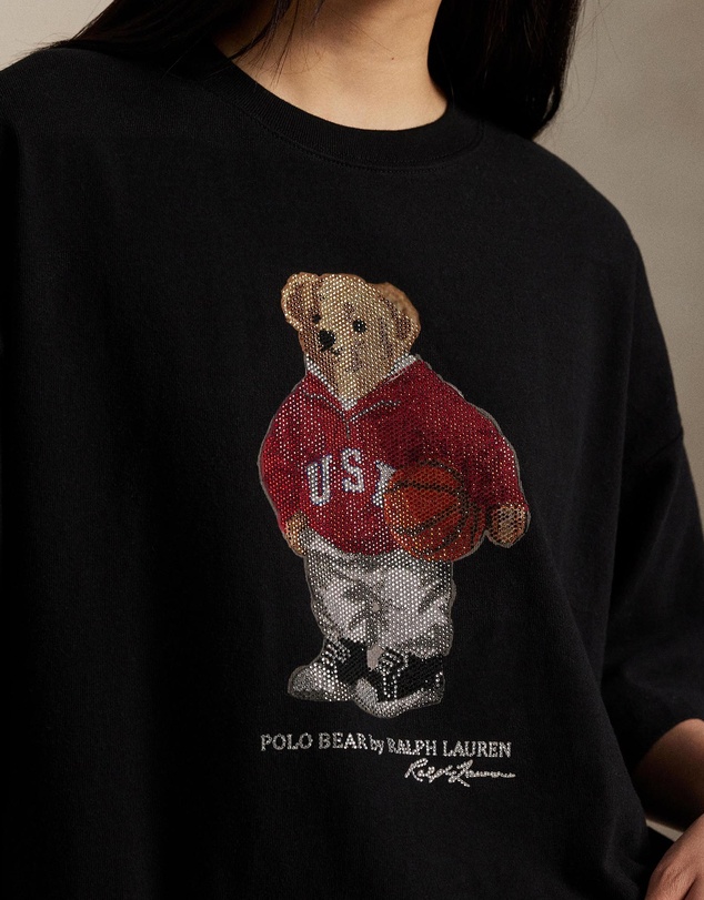 Polo Ralph Lauren - Rhinestone Polo Bear Cotton Jersey Tee