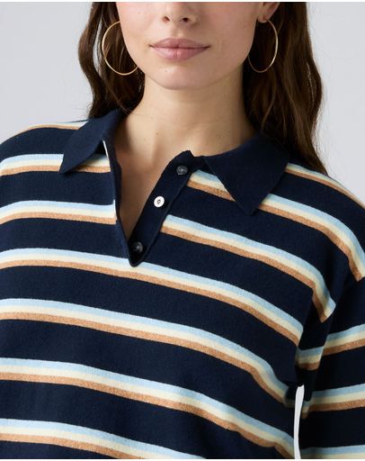 Jade Stripe Navy Blazer
