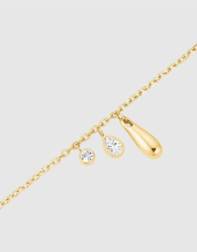 Rosefield - Bold Solitaire Charms Gold-Tone Bracelet