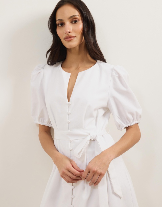Atmos&Here - Audrey Fitted Button Front Midi Dress
