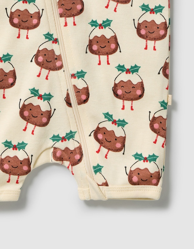 Wilson & Frenchy - Little Pudin Organic Rib Boyleg Zipsuit - Christmas - Babies