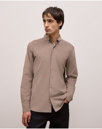 Trenery - Regular Fit Cord Shirt in Cinder