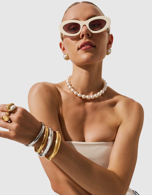 Nialaya Jewellery - Classic 12mm Round Bangle in Gold